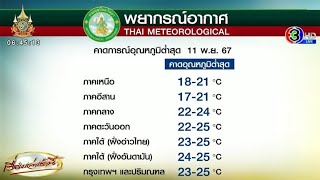 'เหนือ-อีสาน' อากาศเย็นตอนเช้า 'ดอยอินทนนท์' เหลือ 10 องศา - เตือนภาคใต้บางพื้นที่ฝนตกหนัก