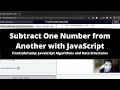 Subtract One Number from Another with JavaScript (Basic JavaScript) freeCodeCamp tutorial