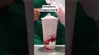 strawberry frappuccino, extra whipped cream🍓 #shorts30 #shorts #starbucks