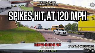 Trooper Nails Audi With Spikes As 120 MPH Interstate Pursuit Spirals Out Of Control