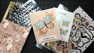 Diamond Press Flutter Stamps \u0026 Dies and Neutral Enamel Shape Stickers Review Tutorial!