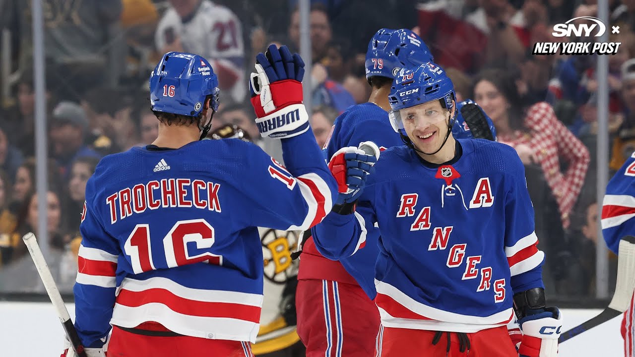 Artemi Panarin’s Hat Trick Lifts Rangers Past NHL-best Bruins 5-2 - YouTube