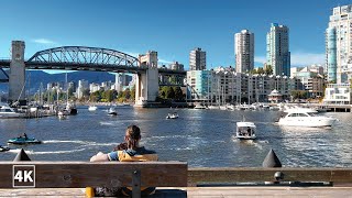【4K】Granville Island - Vancouver Sunset Walking | BC Canada| Binaural Binaural City Sounds