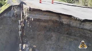 Large section of Teton Pass in Wyoming collapses