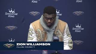 Zion Williamson Reacts to Ja Morant' Game Winner, Postgame Interview