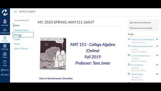 MAT151(online)Course Navigation