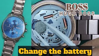 How to change battery Hugo Boss Skymaster Watch.