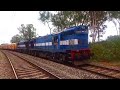 Amaravati Express with Gooty WDG3A twins curving and speeding past Dharwad outers