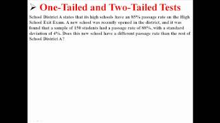 One-Tailed and Two-Tailed Tests