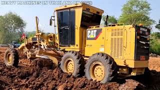 CAT 140K MOTOR GRADER งานมิกซ์ดิน คนขับจัดเต็มให้ เสียงเครื่องกระหี่มเร้าใจมากครับ