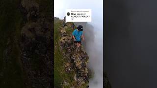 When CLIFF ROCK CRUMBLES beneath your feet 💀 #norway #hiking