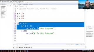 Python nested if || Find the largest max value of 3 numbers | Eclipse