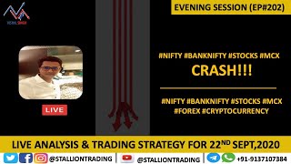 Evening Session#202 #Nifty #BankNifty #Stocks #Mcx ALL Crashed as expected! StockTalk for 22nd Sept