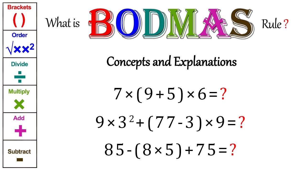 BODMAS Rule | BODMAS Questions | BODMAS Questions And Answers | BODMAS ...