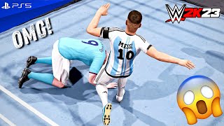 WWE 2K23 - Messi vs Haaland vs Mbappe vs Vinicius vs Cristiano vs De Bruyne - Elimination Chamber