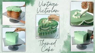 Vintage Victorian Green Heart Cake 💚 - Once Upon A Cake