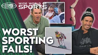 Hosts react to the worst sporting fails! Freddy & The Eighth | Wide World of Sports