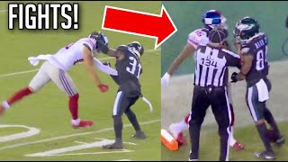 Giants vs Eagles ALL HEATED MOMENTS! (PHYSICAL!) || HD