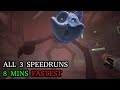 ALL 3 SPEEDRUNS! Which one is the easiest? - Poppy Playtime Chapter 3