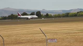 Private owner Airbus A319-115 (ACJ) departure from Christchurch International Airport