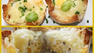 Schnelle Toastmuffins mit Schinken, Käse und Ei - Frühstücksmuffins