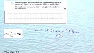 HTPIB12O Diffraction Grating Resolvance