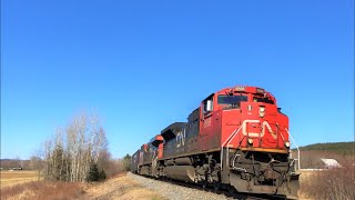 LOUD K5LLA ROARING! CN SD70M-2 8868 Charges CN 406 Westbound Up The Grade!