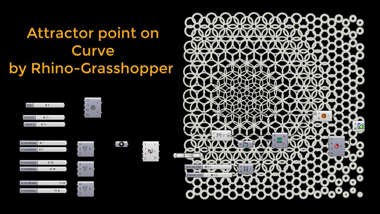 Rhino Grasshopper Tutorial Attractor Point On Curve Youtube