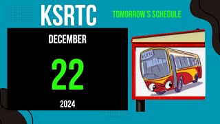 DECEMBER 22, 2024 TOUR PACKAGE SCHEDULE BY KSRTC | BUDGET TOURISM CELL | TOUR PACKAGES BY KSRTC