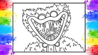 Scary Huggy Wuggy Coloring Pages | Poppy Playtime Coloring | Elektronomia & Stahl! - Journey