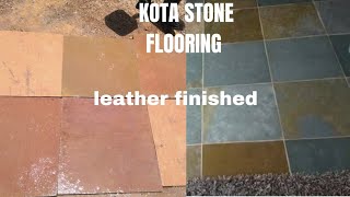 kota stone flooring in brown color leather finished