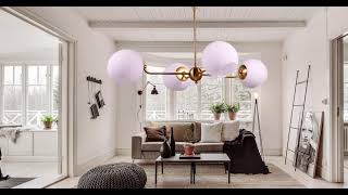 IM Lighting | Modern Wrought Iron Simple Glass Chandelier, Custom Pendant Lamp Supplier