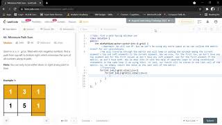 Leetcode | 64. Minimum Path Sum | C++ | Solution #leetcode #coding #cp #placement