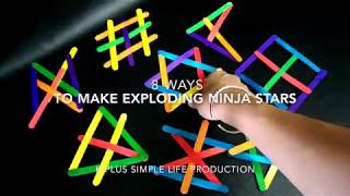 外國超流行！ 8種冰棒棍忍者星星 炸彈 不用膠水 好玩 簡單 8 WAYS TO MAKE EXPLODING NINJA STARS THROWING STARS