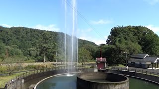 Tokusuien park; the parting of the water in Oshu city,  Iwate pref., Japan | 岩手県奥州市(水沢)徳水園の円筒分水