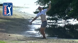 Wesley Bryan strips to boxers for muddy approach at Honda