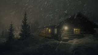 Blizzard Fury: Snowstorm In A Mountain Cabin Creates Intense White Noise Of Winter Snowfall