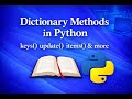 dictionary methods in python | dictionary functions | update(), keys() pop() method