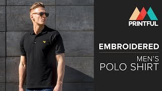 Embroidered men's polo shirt: Printful showcase