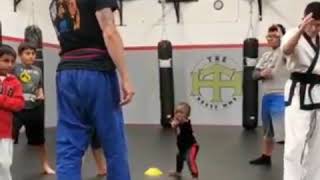 Toddler Takes Karate Class with Older Kids - 1041963