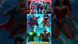 Team DC Universe- Superman 🆚 Wonder Woman 🆚 Green Lantern 🆚 Aquaman Dance #coffindance #tileshop