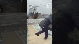 Strong Gust of Wind Sends Lady "Flying"