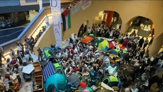 Pro-Palestinian protesters take over Melbourne University Arts West hall