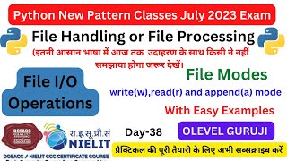 File Handling in Python | File I/O | File Write(w),Read(r) and append(a) mode with Detailed example