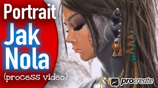 She's LIVING ART - Drawing Jak Nola using Procreate - Girl drawing process video | Amazing art