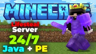 New public lifesteal smp java+Pe 24/7 free to join day