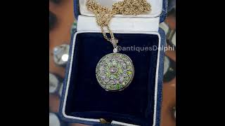 #WM101 Victorian green demantoid garnet and diamond locket