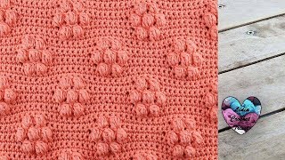 Point Crochet fleurs bubble en relief 