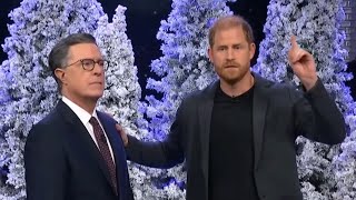 Prince Harry takes a dig at Trump on Stephen Colbert's show