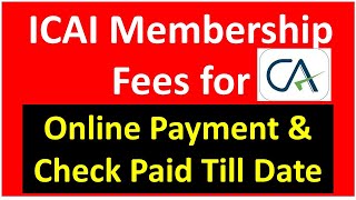 ICAI MEMBERSHIP FEES ONLINE Payment process I Chartered Accountants I CA Satbir Singh